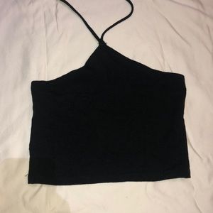 Black Brandy Melville Halter Tie Up Crop Top